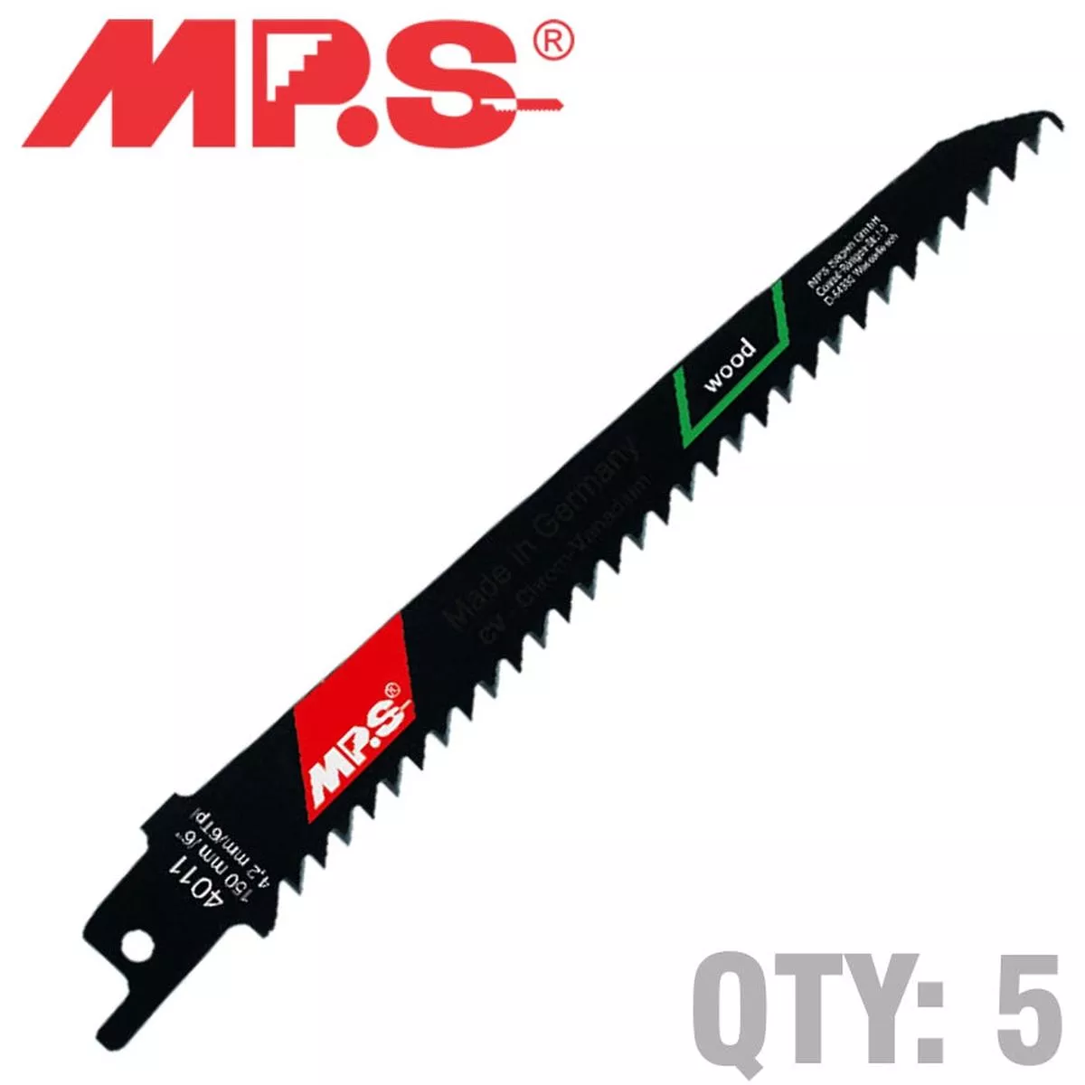 MPS SABRE SAW BLADE 150MM 6 TPI 5/PACK MPS4011